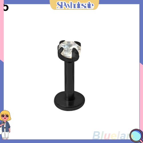 [SPwholesale] Khuyên sụn tai hình khối inox đính đá Cubic Zirconia thời trang cho nữ