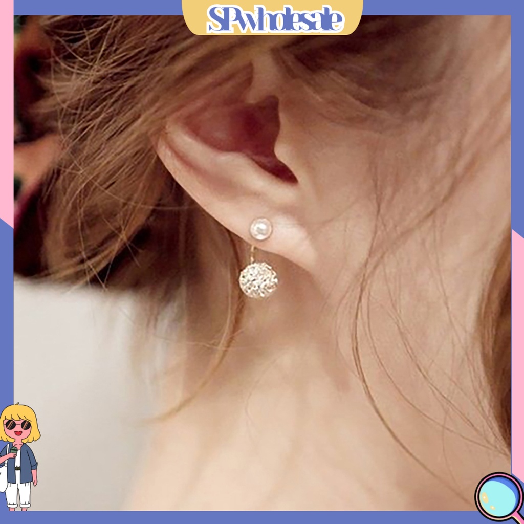 {SPwholesale} Khuyên tai đính đá và ngọc trai thời trang dành cho nữ