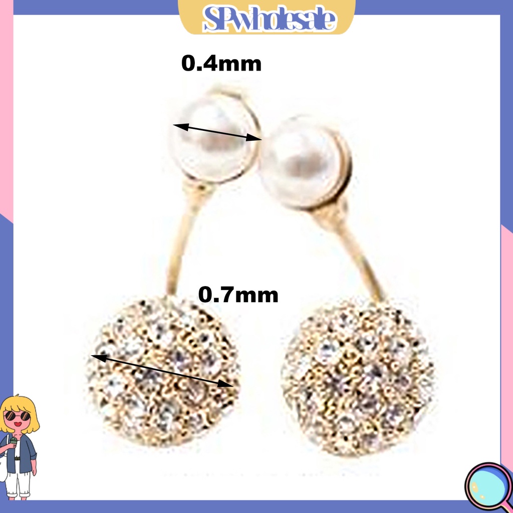 {SPwholesale} Khuyên tai đính đá và ngọc trai thời trang dành cho nữ