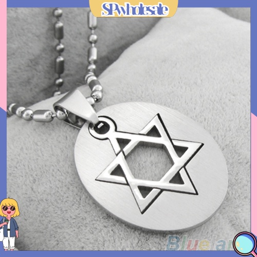 {SPwholesale} Dây chuyền chất liệu thép không gỉ mặt ngôi sao 6 cánh cho nam và nữ
