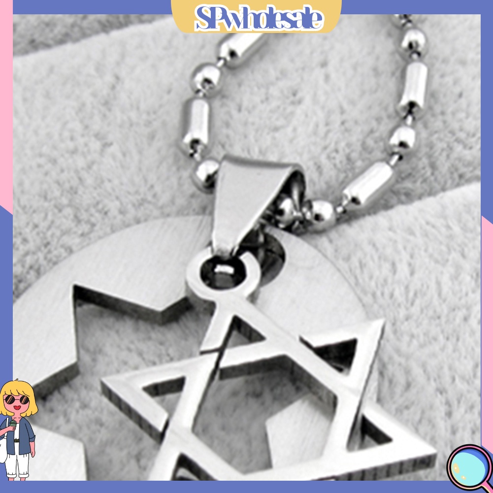{SPwholesale} Dây chuyền chất liệu thép không gỉ mặt ngôi sao 6 cánh cho nam và nữ