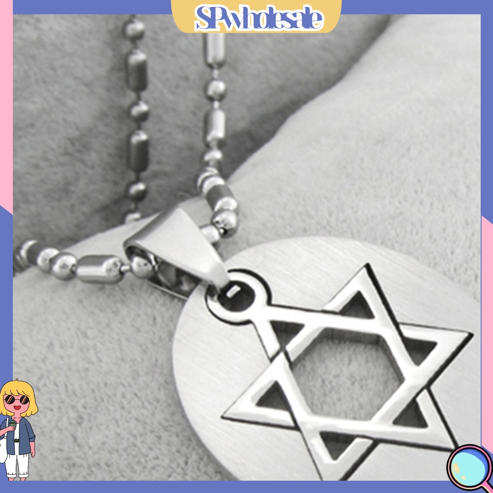{SPwholesale} Dây chuyền chất liệu thép không gỉ mặt ngôi sao 6 cánh cho nam và nữ