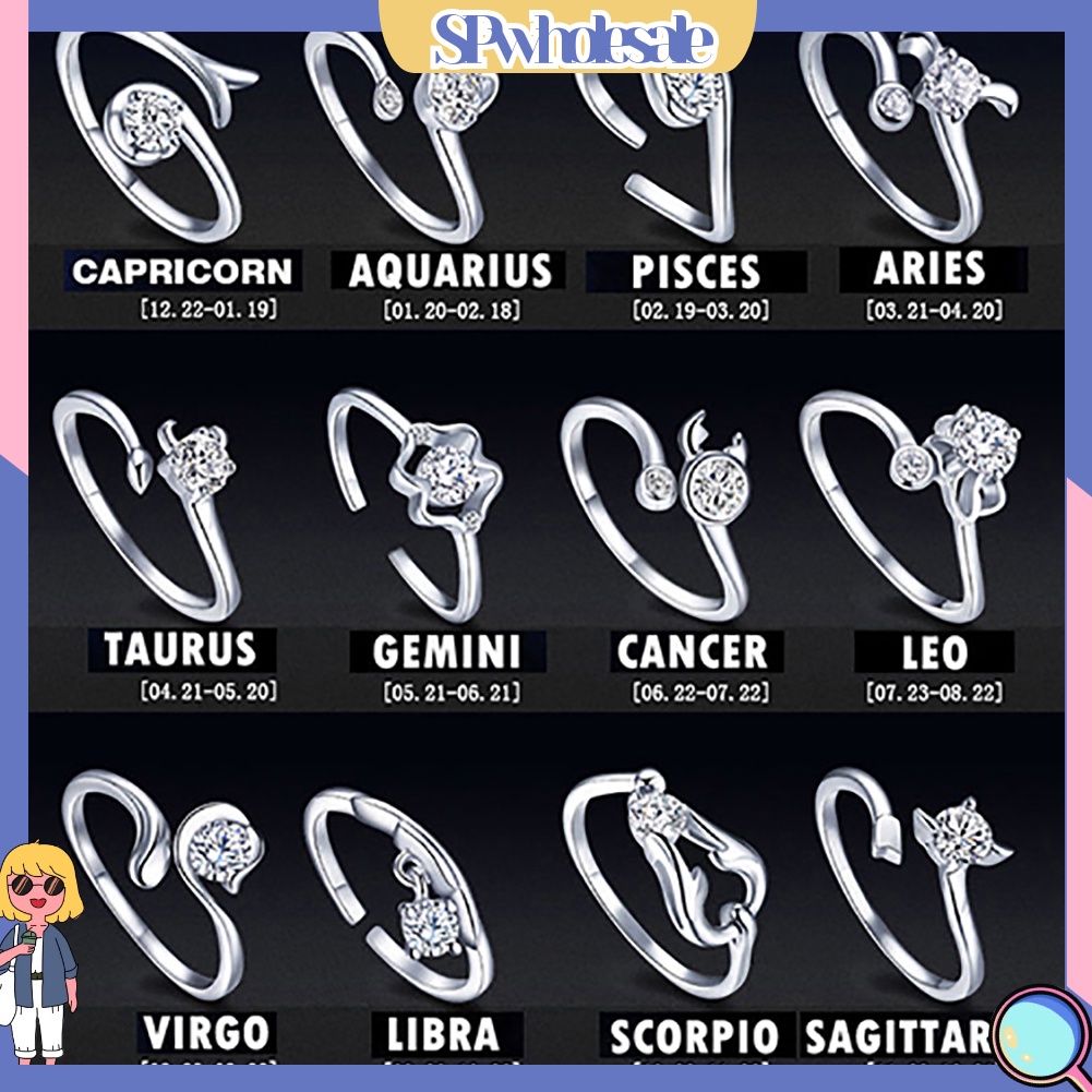 {SPwholesale} Nhẫn mạ bạc dạng chòm sao kiểu dáng đơn giản dành cho cả nam và nữ