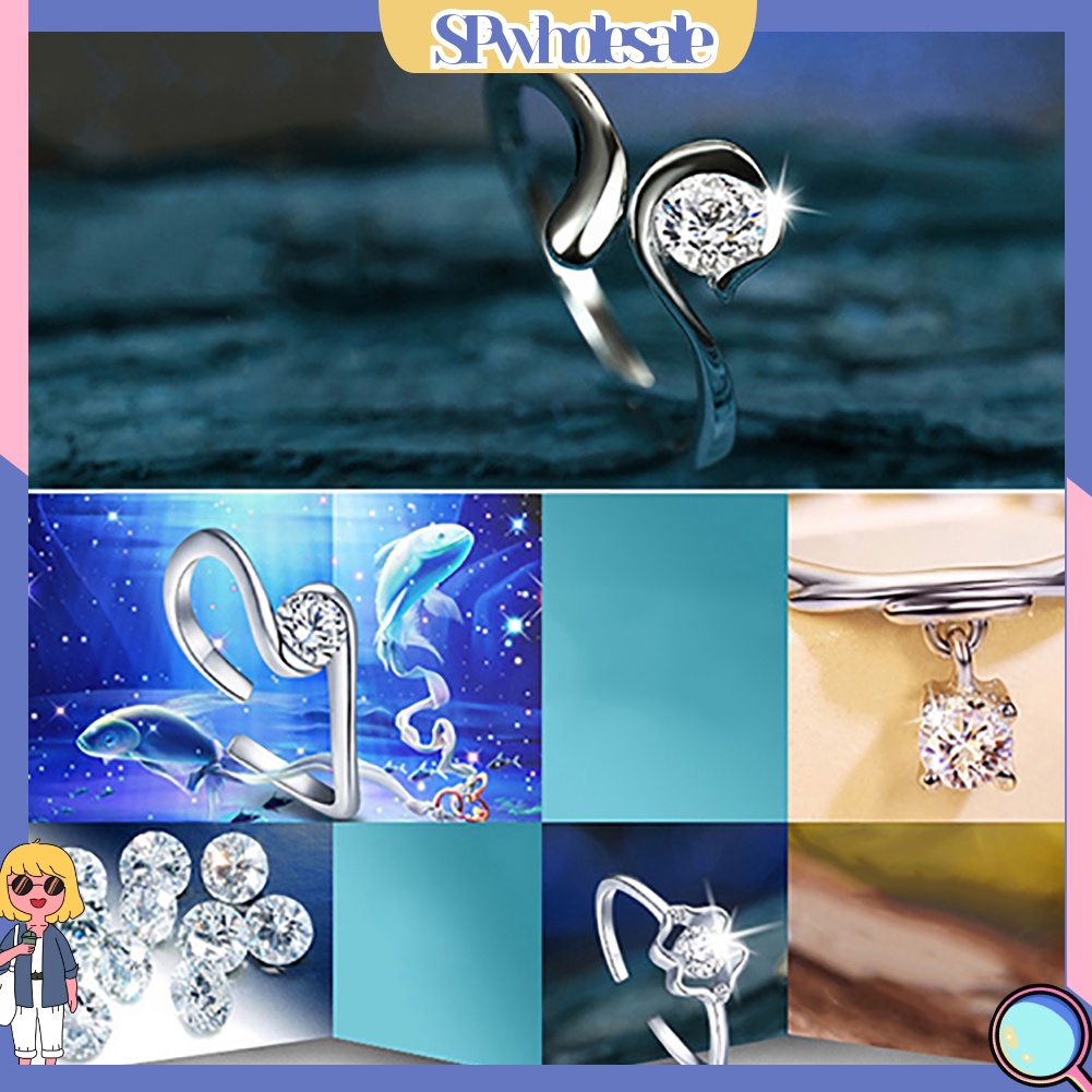 {SPwholesale} Nhẫn mạ bạc dạng chòm sao kiểu dáng đơn giản dành cho cả nam và nữ