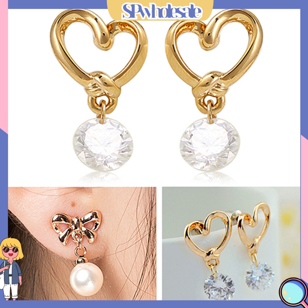 {SPwholesale} Đôi khuyên tai đính nơ và ngọc trai thời trang cho nữ