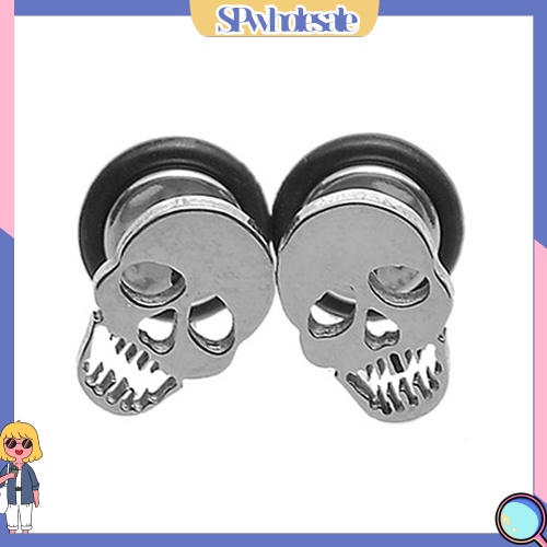 {SPwholesale} Khuyên tai hình đầu lâu bằng thép không gỉ cá tính dành cho cả nam và nữ