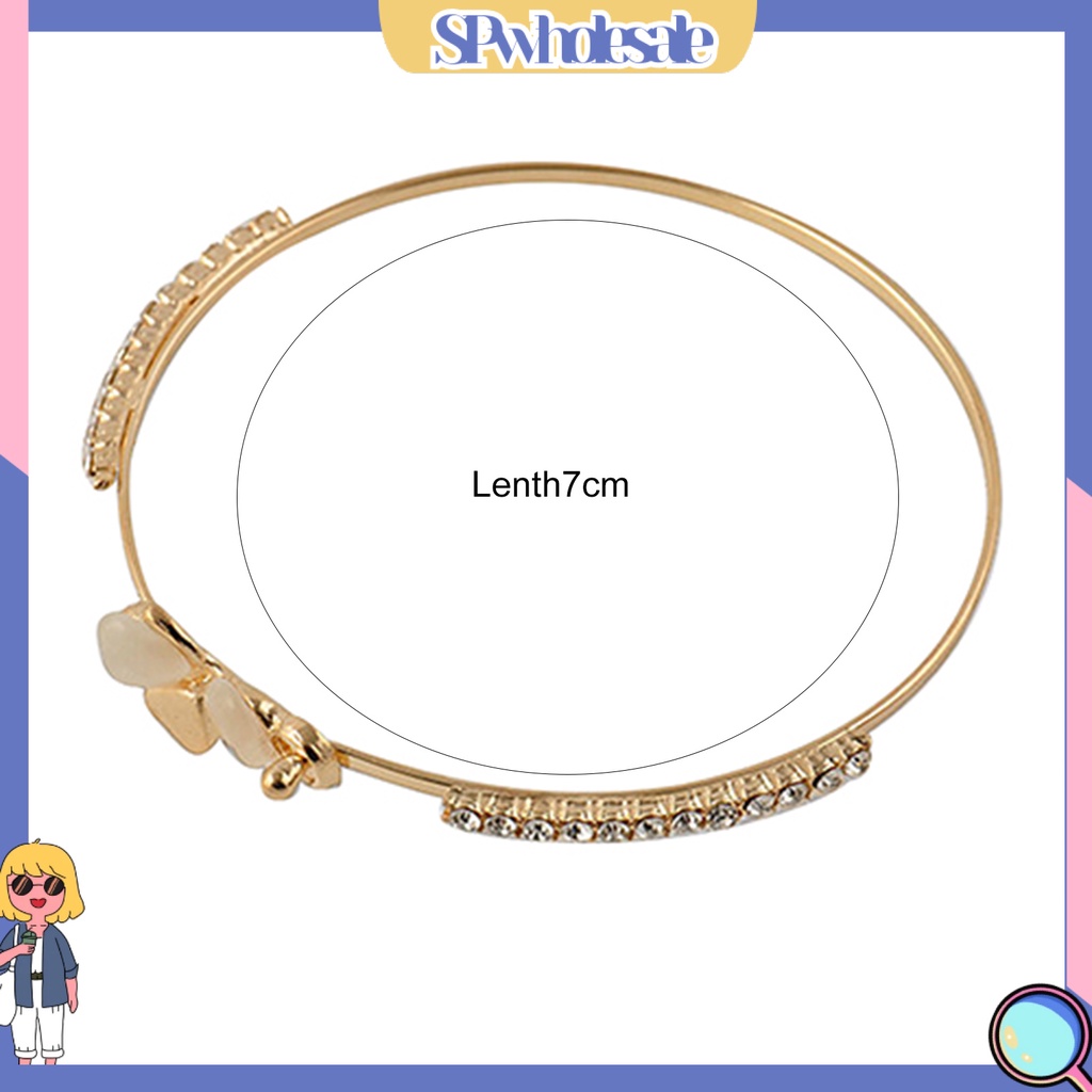 SPwholesale| Vòng tay mạ vàng đính đá opal giả hình cỏ 3 lá cho nữ