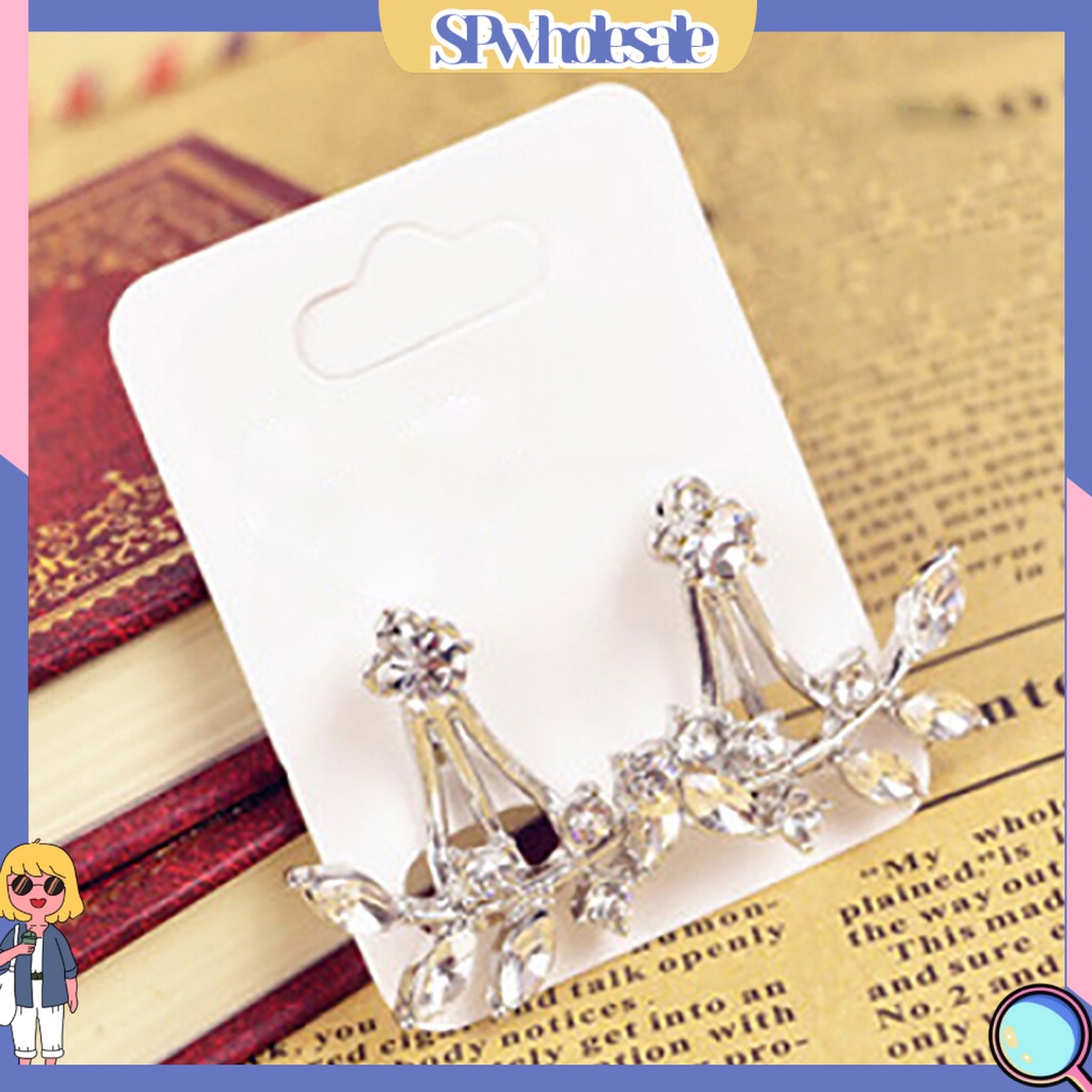 {SPwholesale} Bông tai hình chiếc lá đính đá phong cách cổ điển dành cho nữ