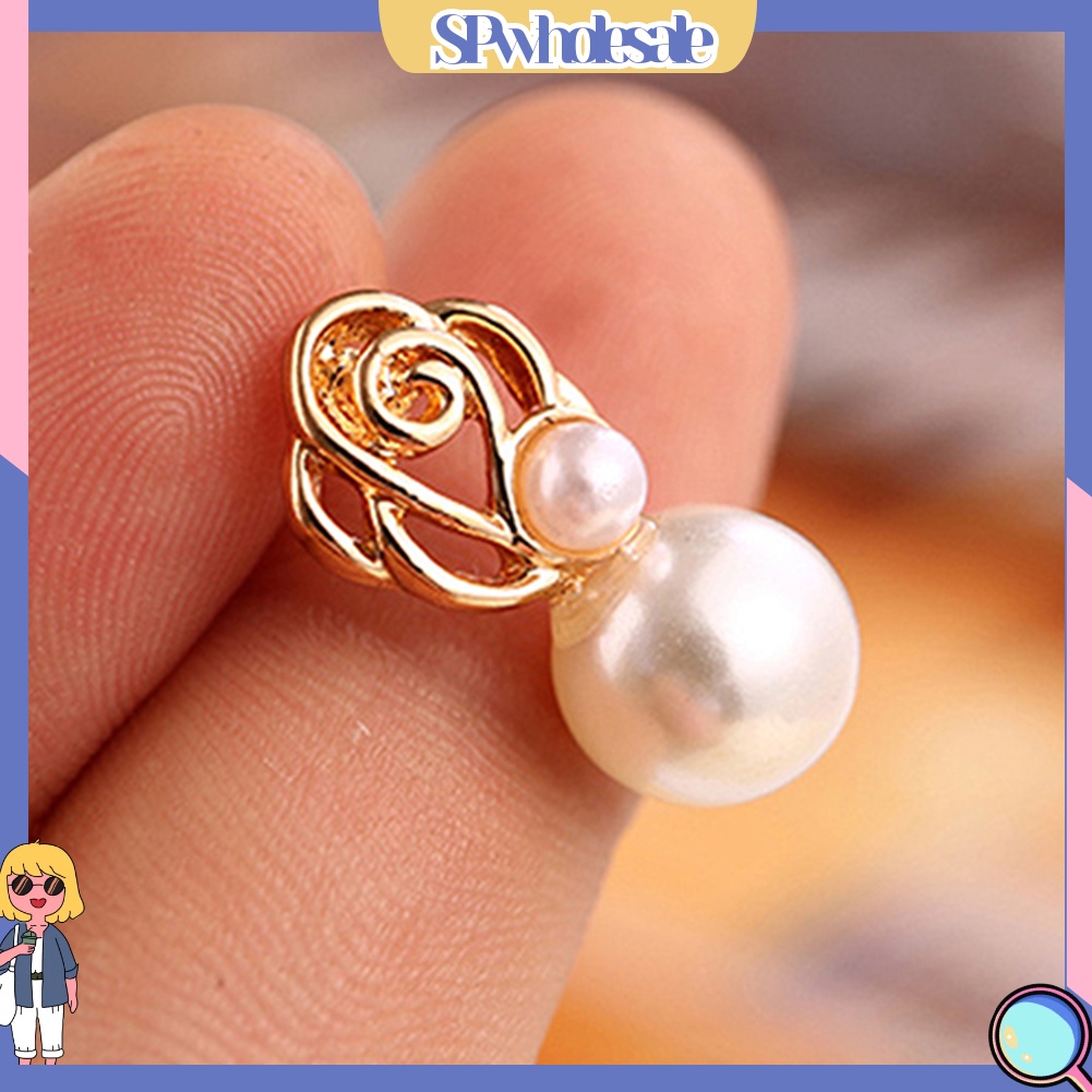 {SPwholesale} Khuyên tai đính ngọc trai giả thời trang thanh lịch dành cho nữ