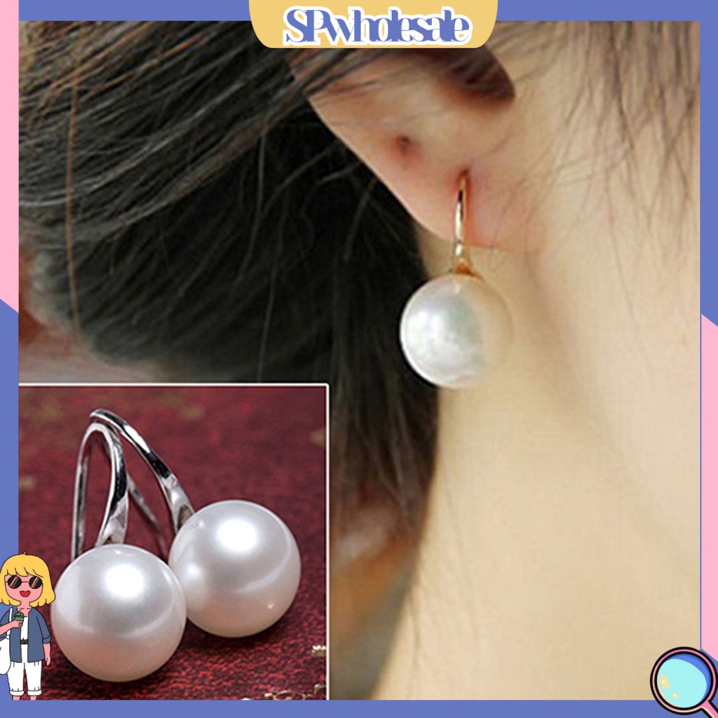 {SPwholesale} Đôi khuyên tai đính ngọc trai giả phong cách thanh lịch cho nữ