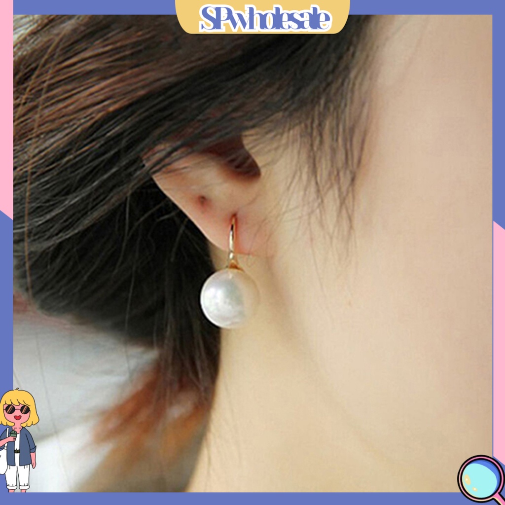 {SPwholesale} Đôi khuyên tai đính ngọc trai giả phong cách thanh lịch cho nữ