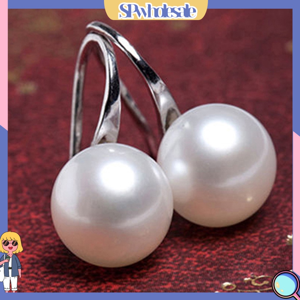 {SPwholesale} Đôi khuyên tai đính ngọc trai giả phong cách thanh lịch cho nữ