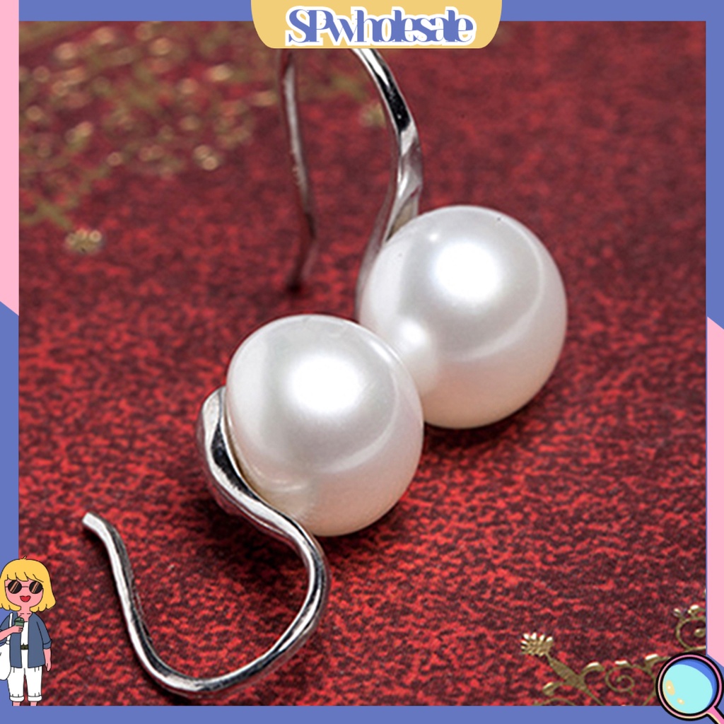 {SPwholesale} Đôi khuyên tai đính ngọc trai giả phong cách thanh lịch cho nữ
