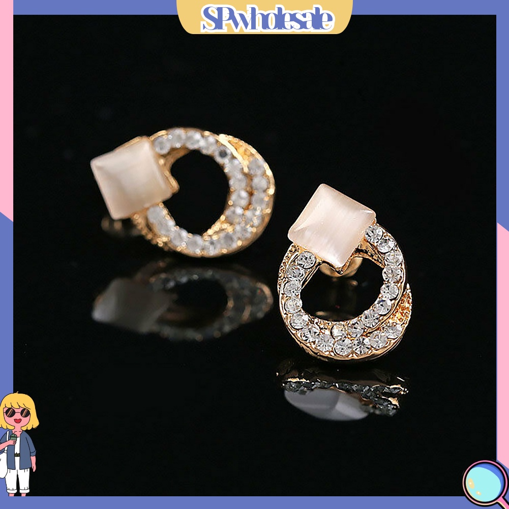 {SPwholesale} Đôi khuyên tai đính đá thanh lịch cho nữ