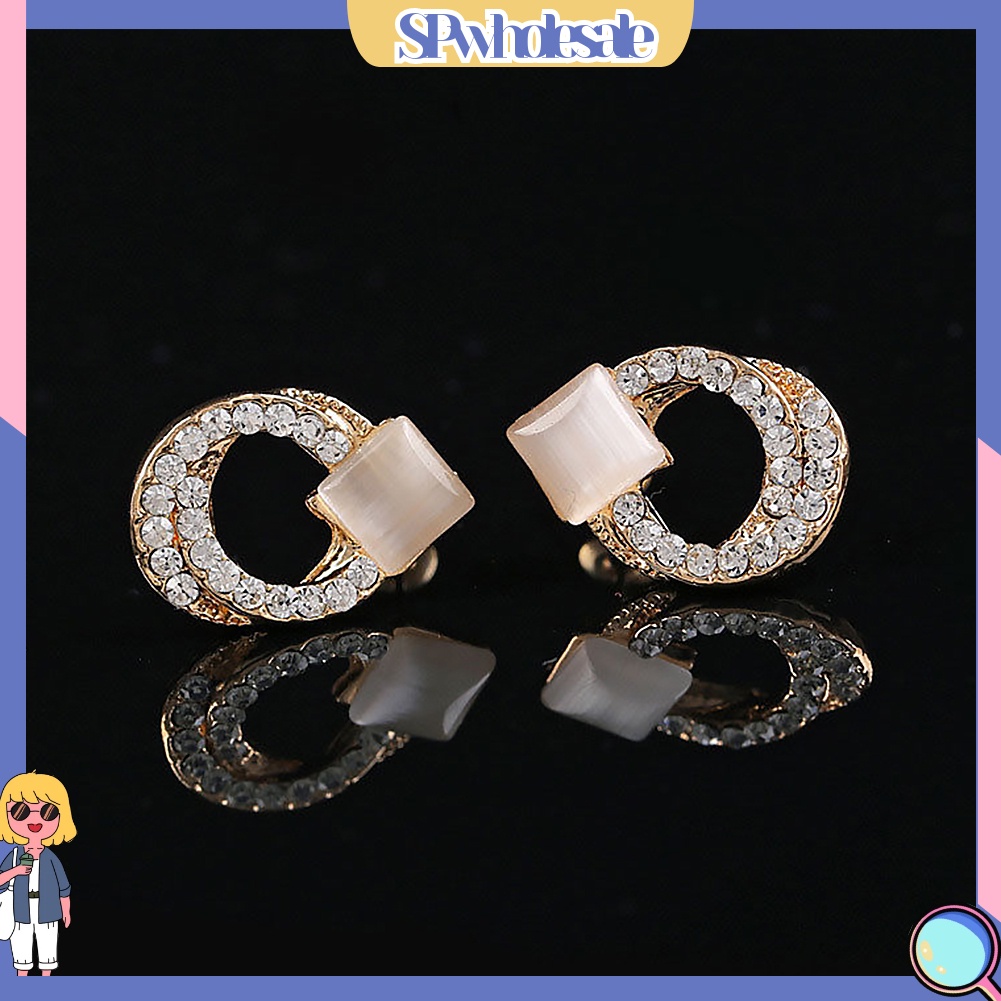 {SPwholesale} Đôi khuyên tai đính đá thanh lịch cho nữ