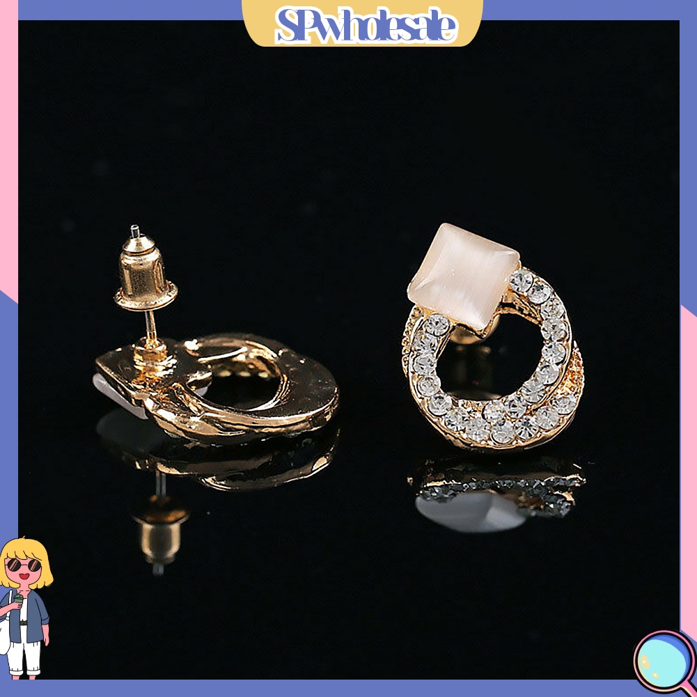 {SPwholesale} Đôi khuyên tai đính đá thanh lịch cho nữ