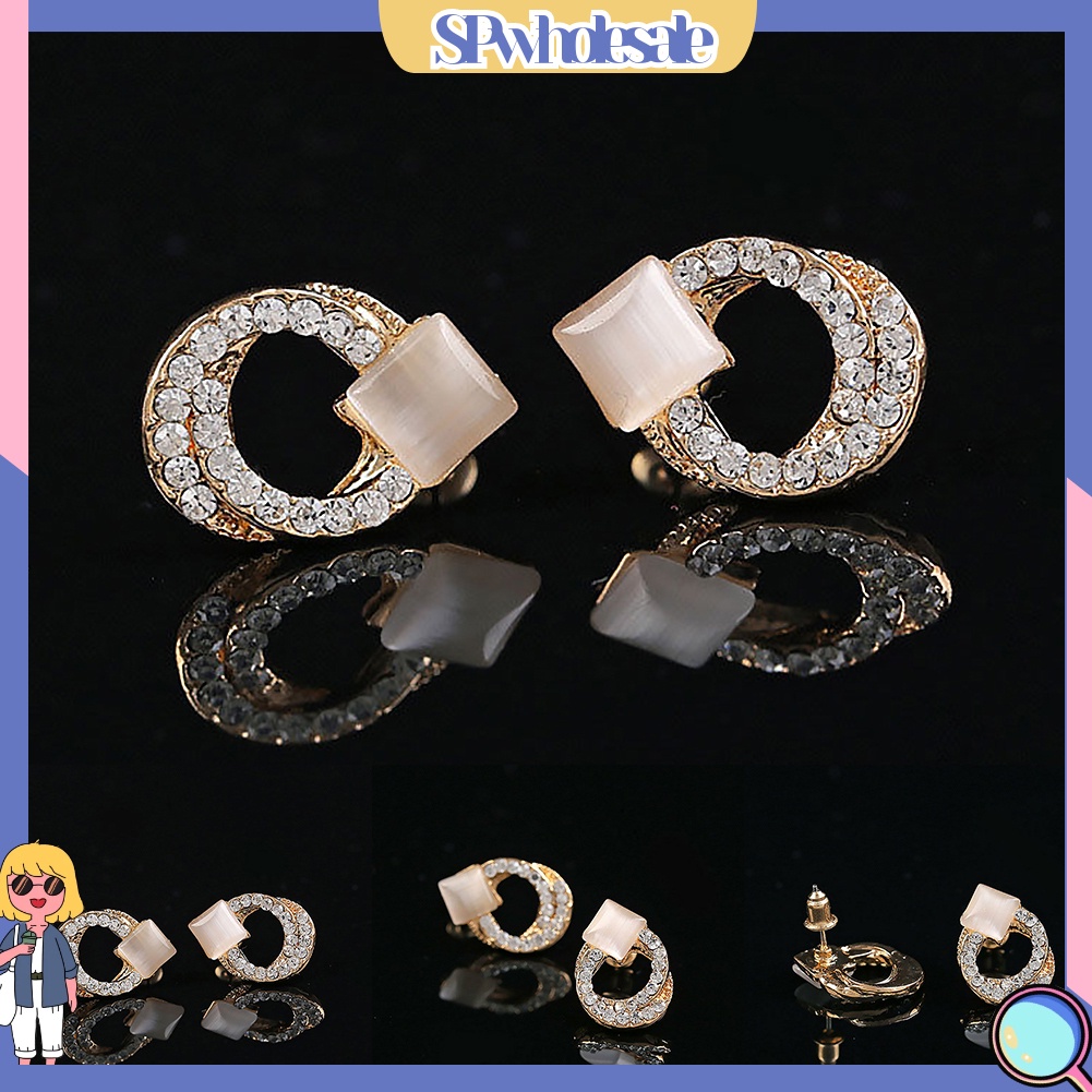 {SPwholesale} Đôi khuyên tai đính đá thanh lịch cho nữ