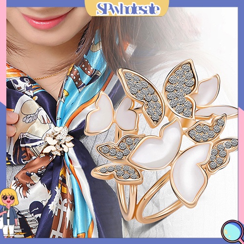 {SPwholesale} Ghim cài khăn choàng hình bươm bướm đính đá pha lê dành cho nữ