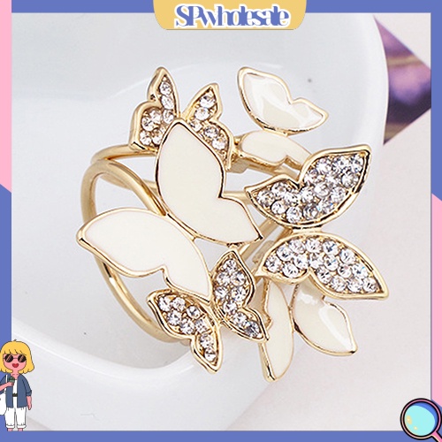 {SPwholesale} Ghim cài khăn choàng hình bươm bướm đính đá pha lê dành cho nữ