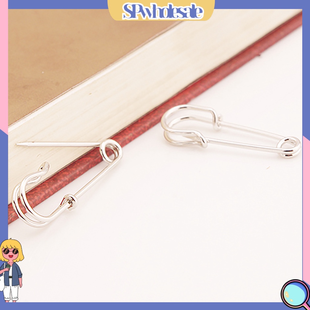 {SPwholesale} Đôi bông tai dạng xỏ bằng đồng hình ghim cài áo độc đáo xinh xắn dành cho nữ