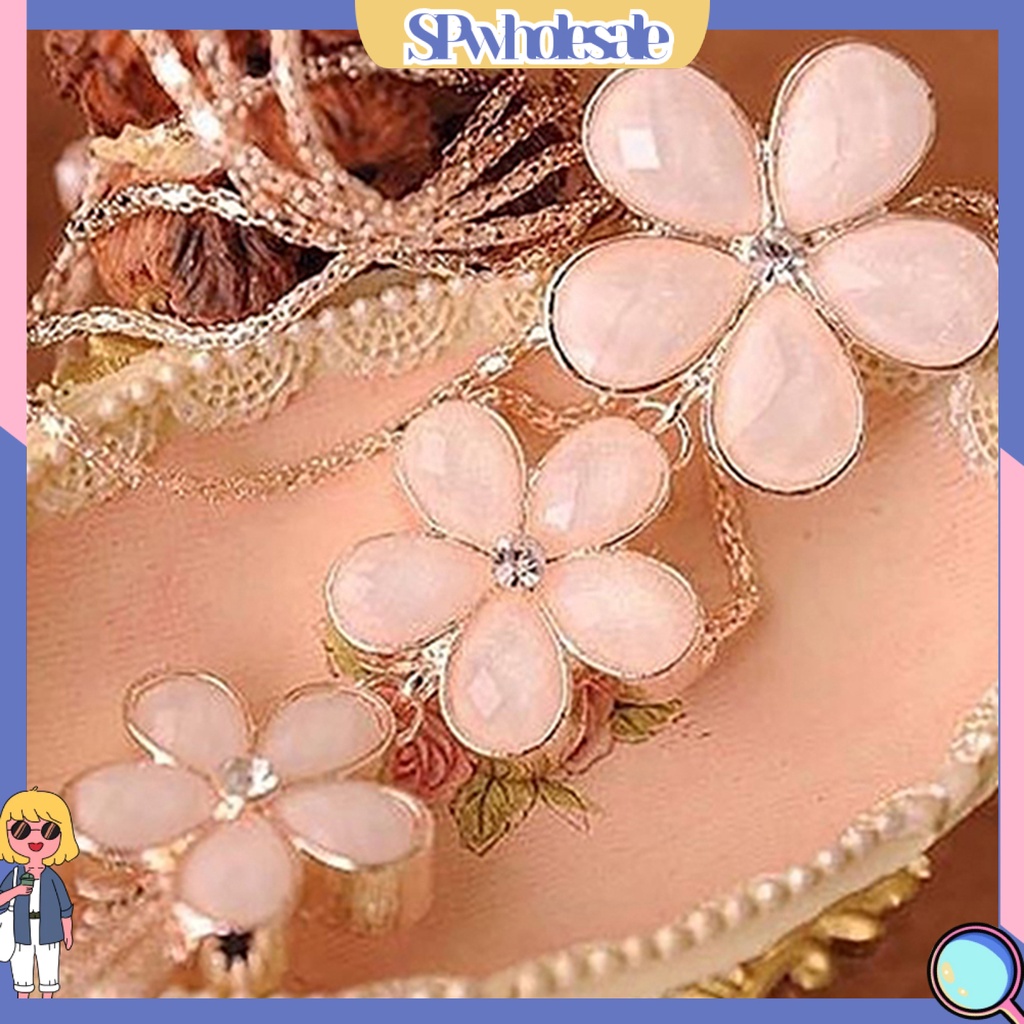 {SPwholesale} Dây chuyền mặt hoa đính đá kiểu dáng cổ điển dành cho nữ