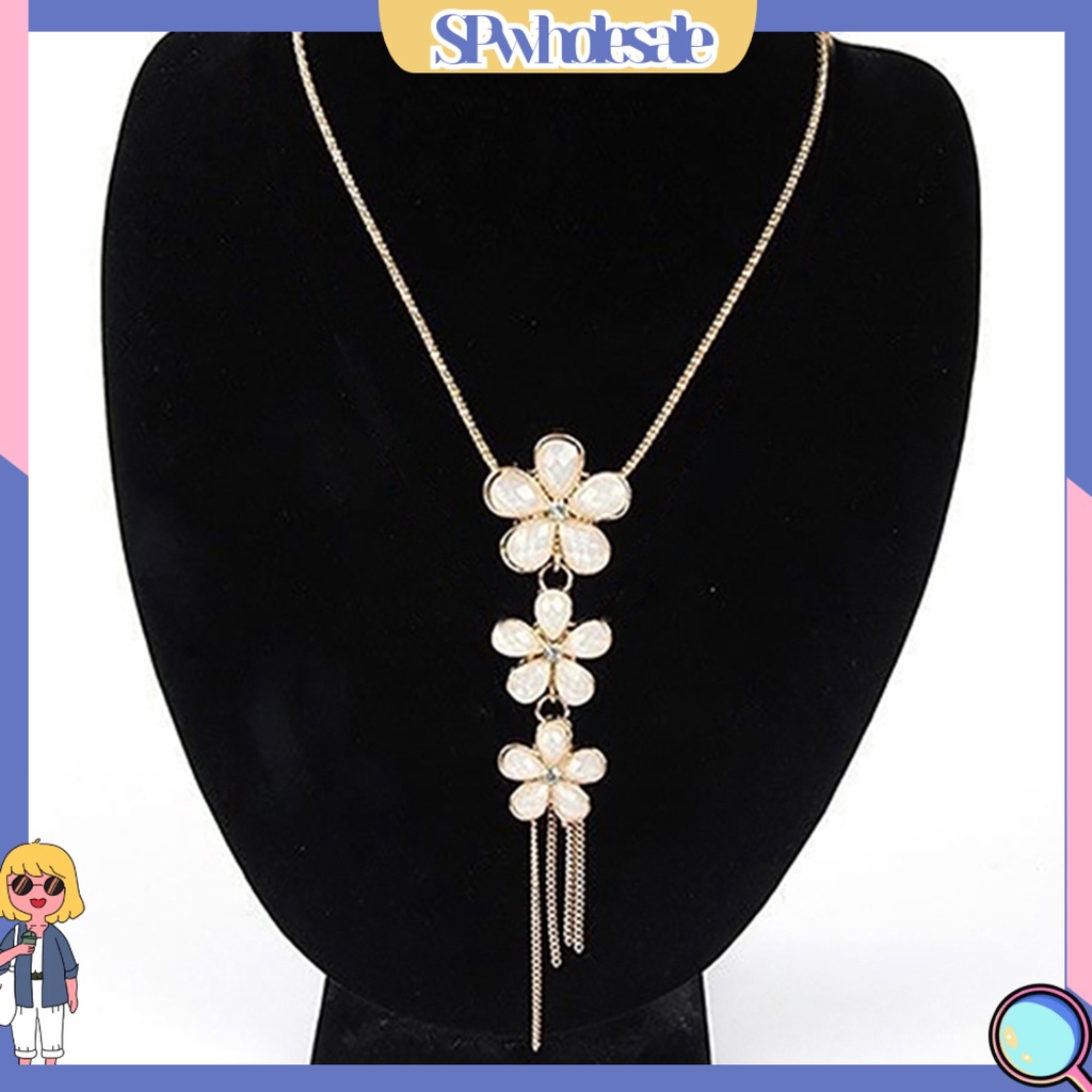 {SPwholesale} Dây chuyền mặt hoa đính đá kiểu dáng cổ điển dành cho nữ