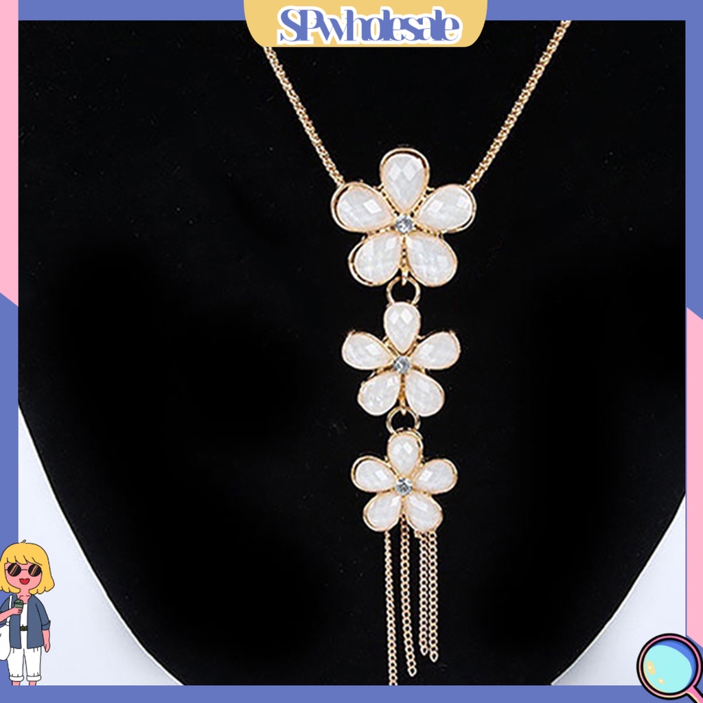 {SPwholesale} Dây chuyền mặt hoa đính đá kiểu dáng cổ điển dành cho nữ