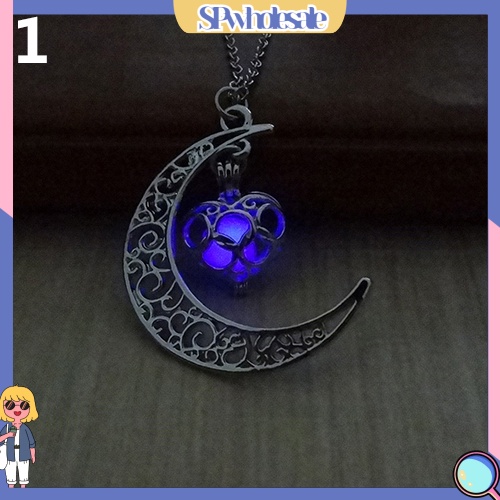 {SPwholesale} Dây chuyền hình mặt trăng đính đá phát sáng