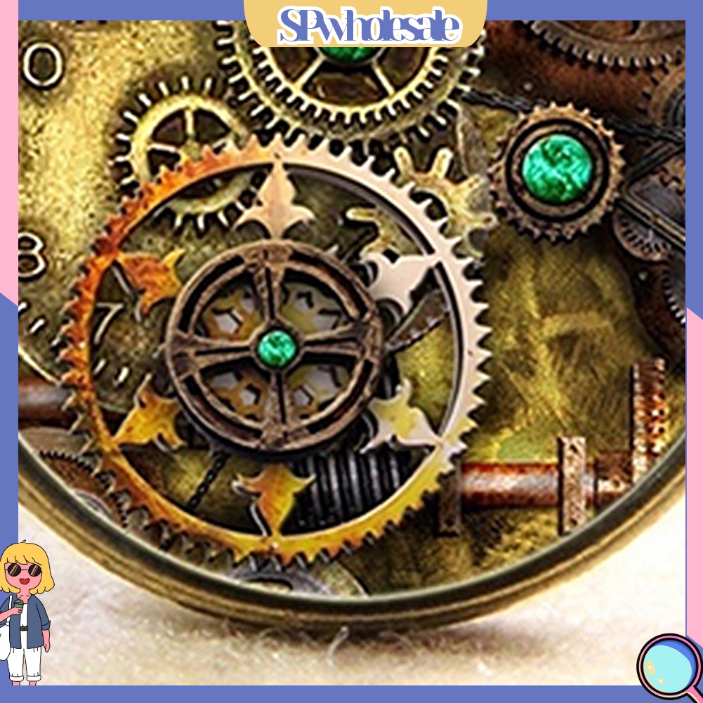 {SPwholesale} Dây chuyền mặt tròn họa tiết bánh răng đồng hồ cổ điển cá tính dành cho cả nam và nữ
