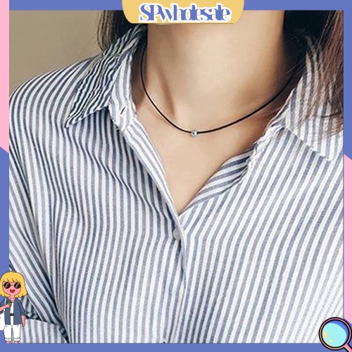 {SPwholesale} Vòng cổ choker giả da đính hạt thời trang cho nữ