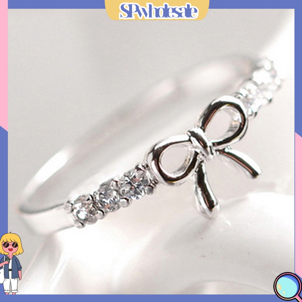 {SPwholesale} Nhẫn kim loại đính đá đơn giản thời trang dành cho nữ