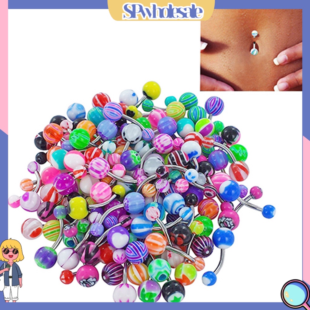 {SPwholesale} Set 30 khuyên rốn nhiều màu sắc sành điệu cho nữ