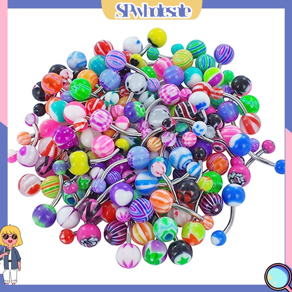 {SPwholesale} Set 30 khuyên rốn nhiều màu sắc sành điệu cho nữ