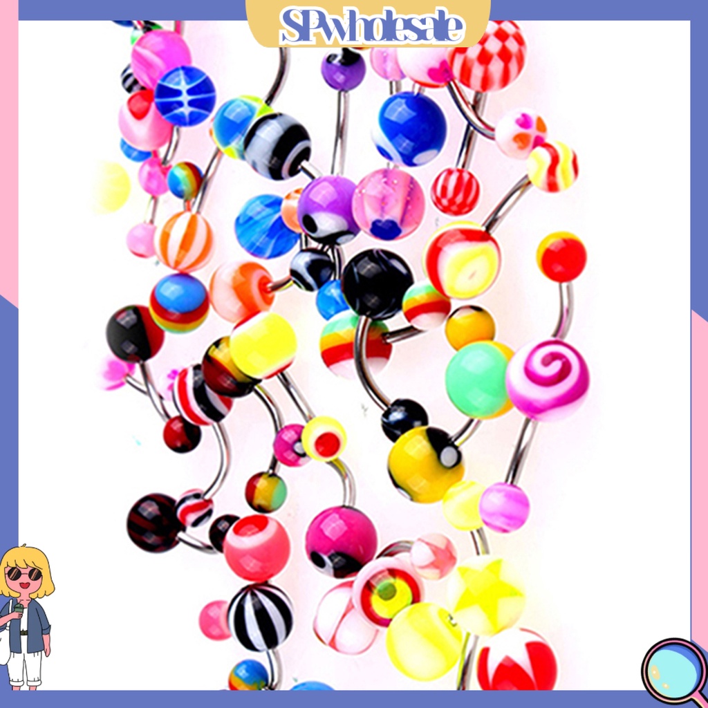 {SPwholesale} Set 30 khuyên rốn nhiều màu sắc sành điệu cho nữ