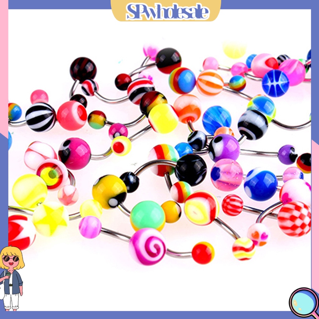 {SPwholesale} Set 30 khuyên rốn nhiều màu sắc sành điệu cho nữ