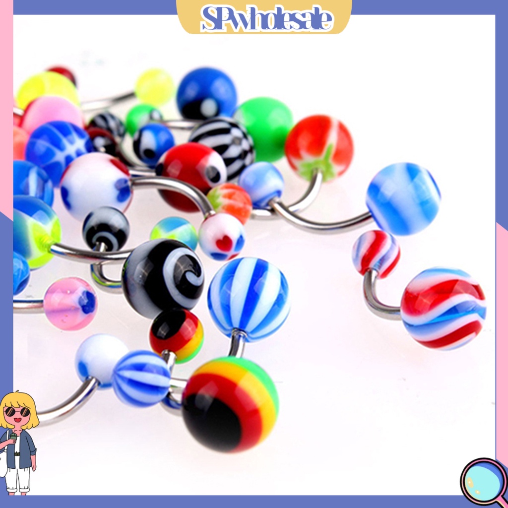 {SPwholesale} Set 30 khuyên rốn nhiều màu sắc sành điệu cho nữ