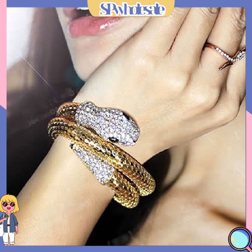 [SPwholesale] Vòng tay hình rắn đính đá nhân tạo sang trọng cho nam nữ