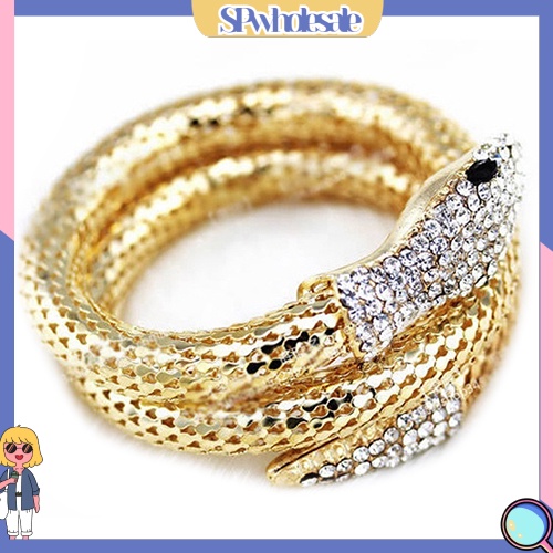 [SPwholesale] Vòng tay hình rắn đính đá nhân tạo sang trọng cho nam nữ