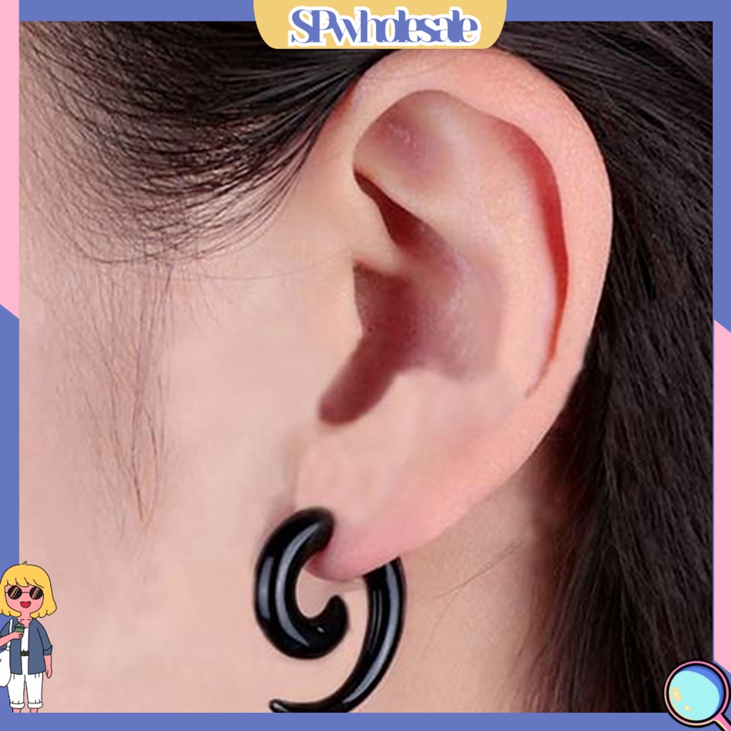 {SPwholesale} Khuyên tai xoắn hình trôn ốc thời trang cá tính dành cho nam và nữ