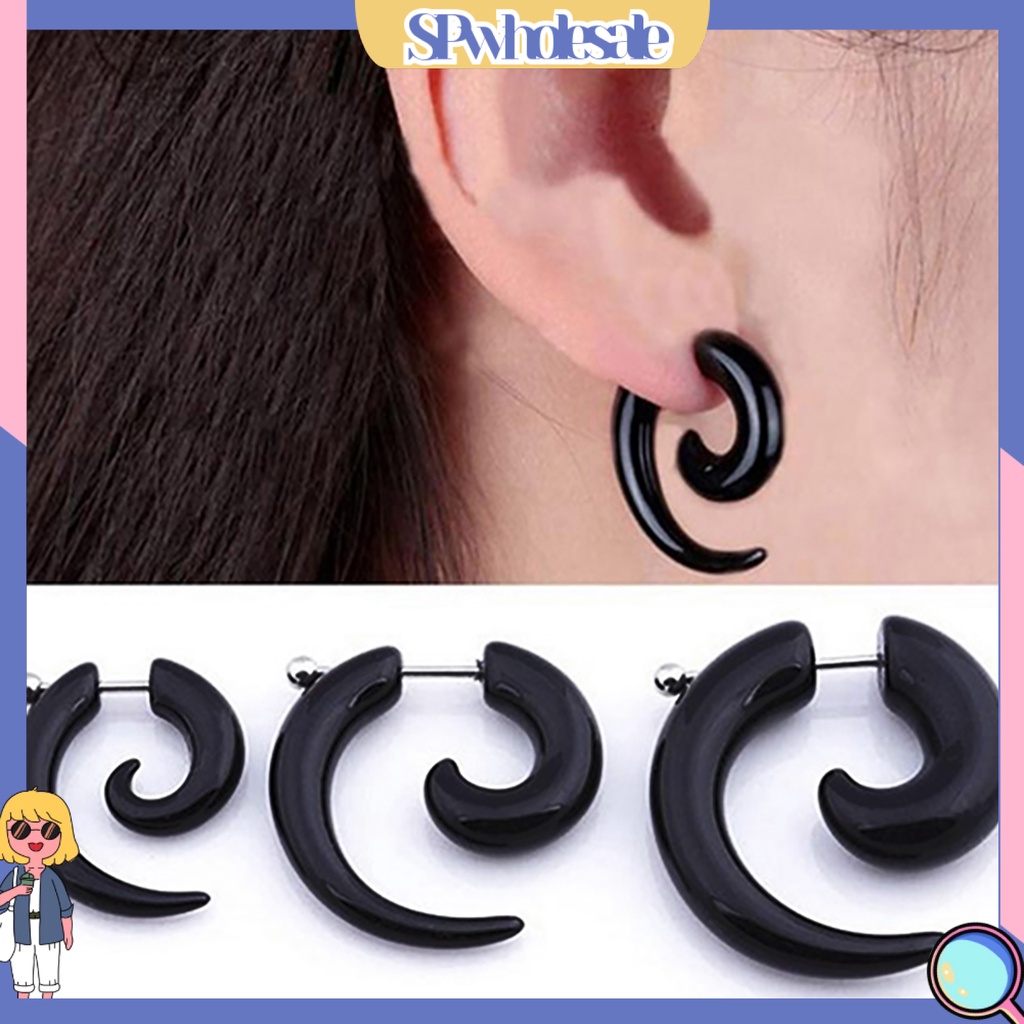{SPwholesale} Khuyên tai xoắn hình trôn ốc thời trang cá tính dành cho nam và nữ