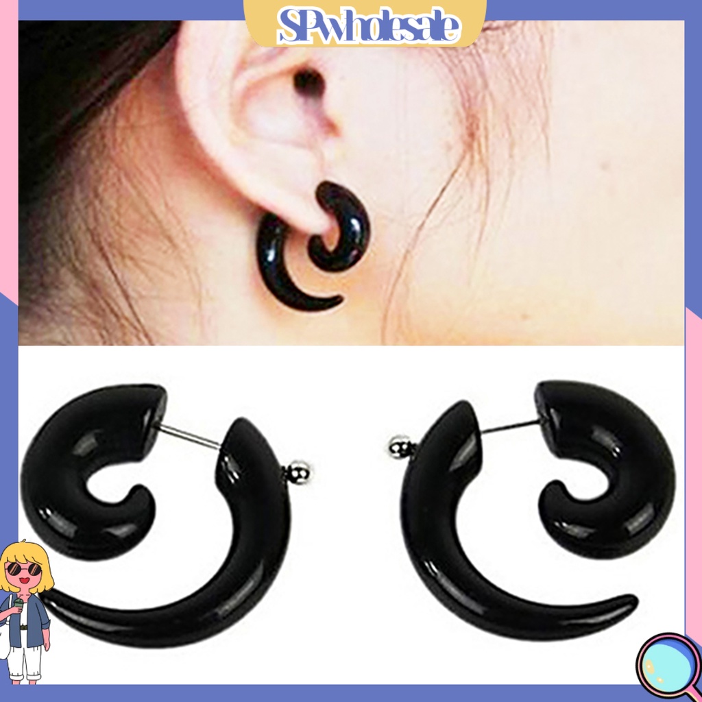 {SPwholesale} Khuyên tai xoắn hình trôn ốc thời trang cá tính dành cho nam và nữ