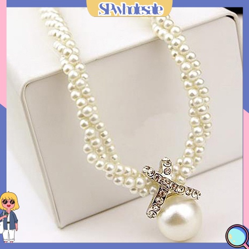 {SPwholesale} Vòng cổ choker đính ngọc trai nhân tạo thời trang cho nữ