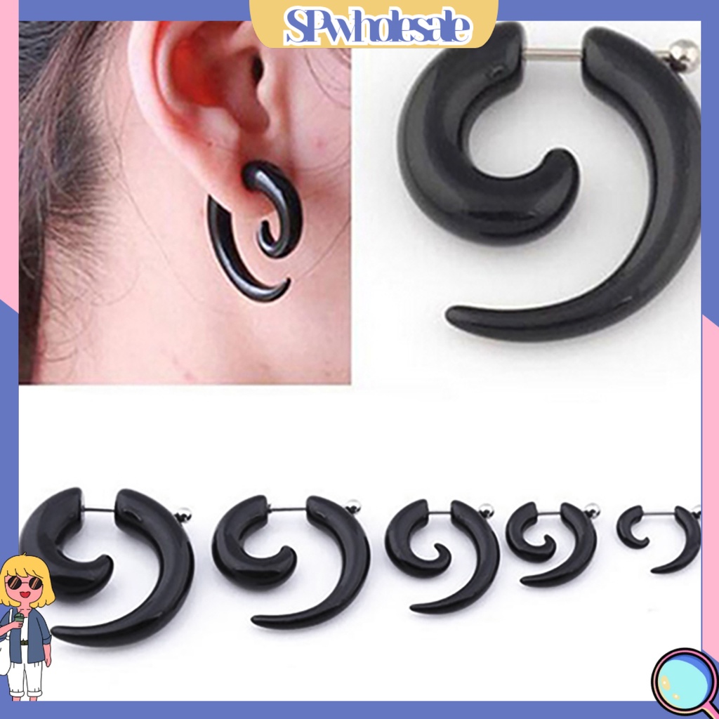 {SPwholesale} Khuyên tai xoắn hình trôn ốc thời trang cá tính dành cho nam và nữ