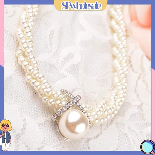 {SPwholesale} Vòng cổ choker đính ngọc trai nhân tạo thời trang cho nữ