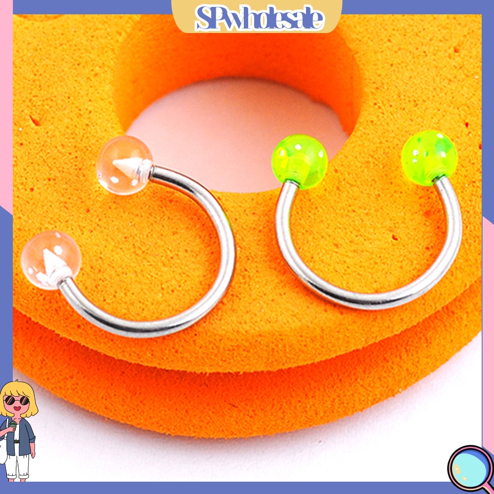 SPwholesale| Bộ 7 khuyên kẹp mũi / môi / ngực hình tròn bằng thép không gỉ chất lượng cao 16g