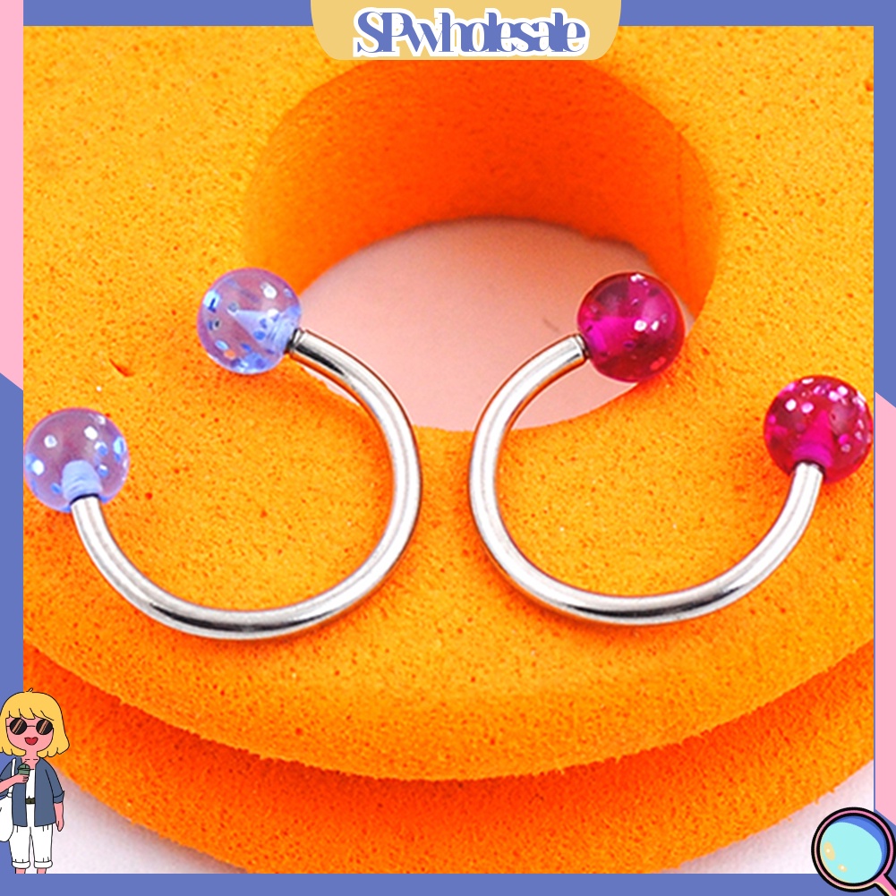 SPwholesale| Bộ 7 khuyên kẹp mũi / môi / ngực hình tròn bằng thép không gỉ chất lượng cao 16g