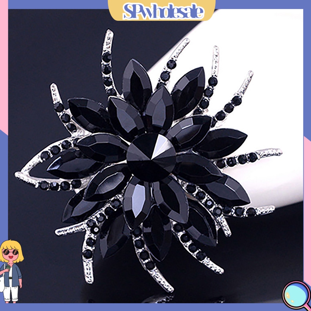 {SPwholesale} Ghim cài áo kim loại hình hoa đính đá thời trang cho nữ