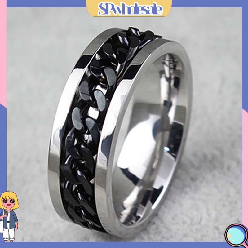 {SPwholesale} Nhẫn kiểu dáng dây xích bằng thép không gỉ thời thượng cho nữ