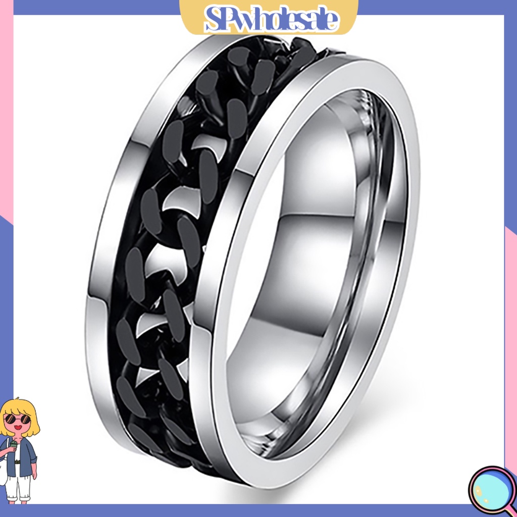 {SPwholesale} Nhẫn kiểu dáng dây xích bằng thép không gỉ thời thượng cho nữ