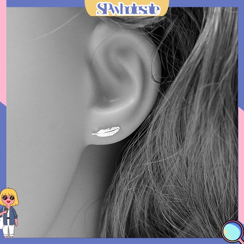 {SPwholesale} Đôi bông tai hợp kim họa tiết chiếc lá thời trang cho nữ